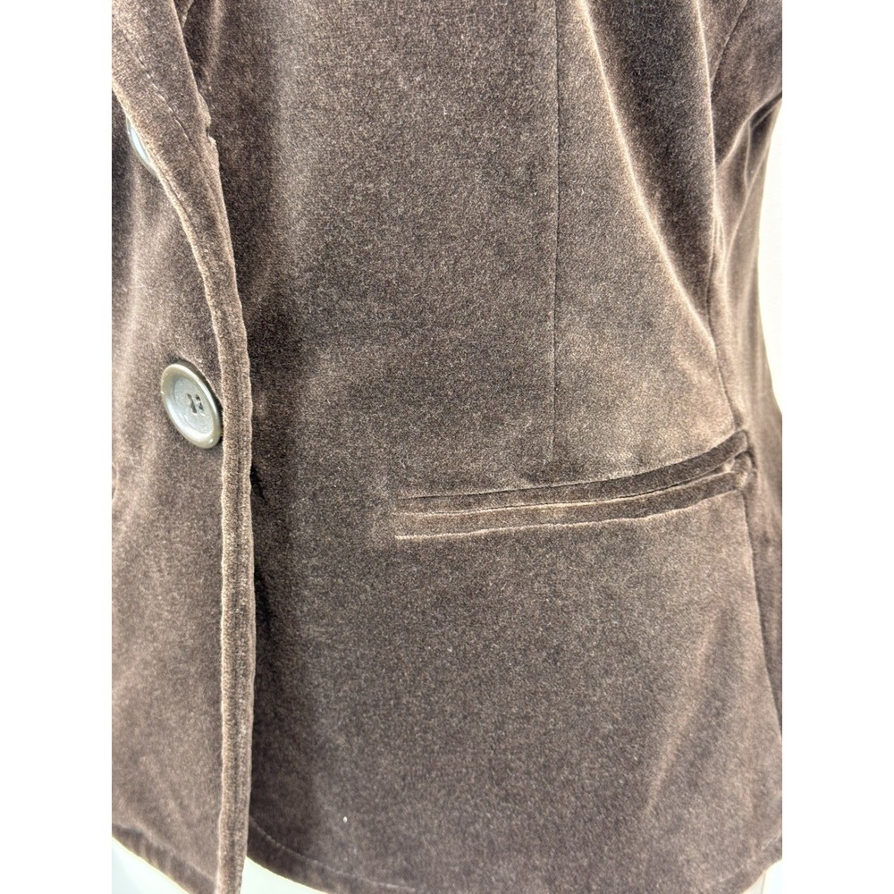 Express Design Women' Brown Velvet Blazer Jacket Two Button Size 6 - Picture 4 of 7